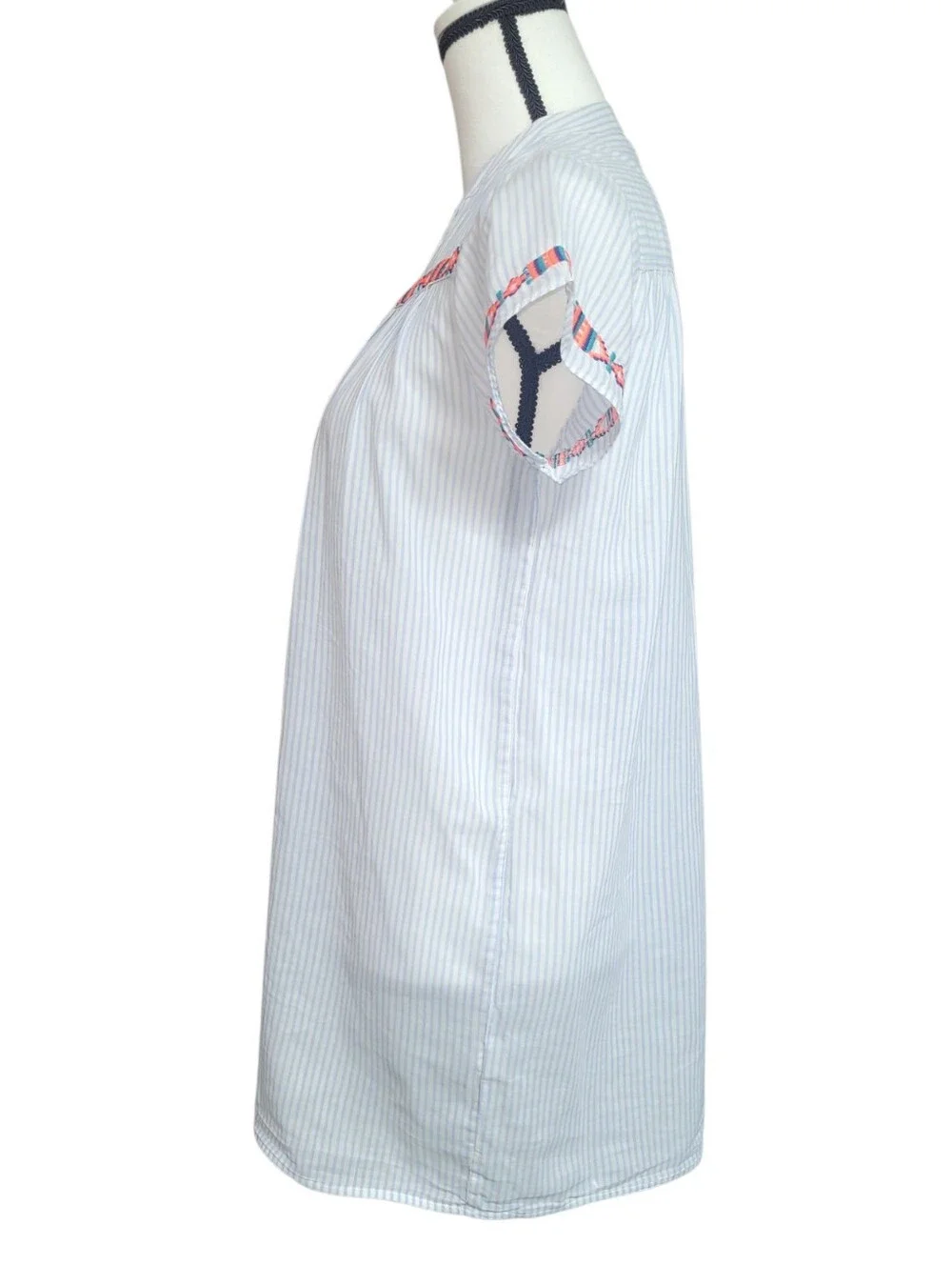 J.Crew Striped & Embroidered Tunic Dress